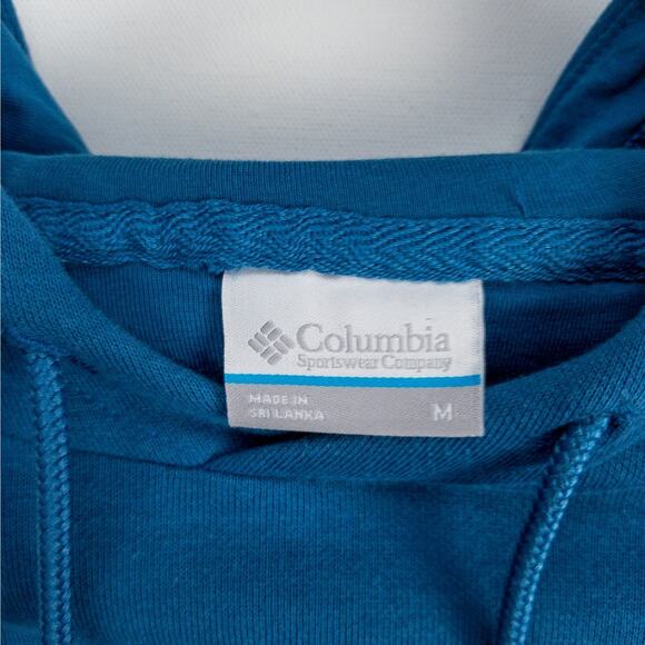 Columbia Graphic Print Hoodie Men’s Medium Blue Pullover Americana Style - Picture 6 of 14